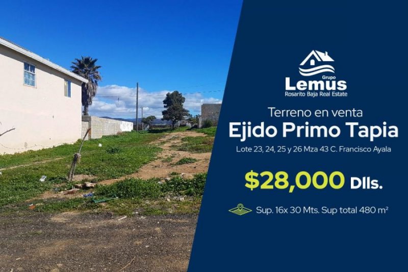 Foto Terreno en Venta en Primo tapia, Primo tapia, Baja California - U$D 28.000 - TEV292968 - BienesOnLine